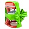 Stand kitchen mixer with ribbon and bow. 3D rendering, gift conc