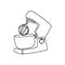 Stand mixer continuous line drawing. One line art of home appliance, kitchen, electrical, food processor, kitchen whisk