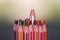 Stand out from the Crowd. Color pencils macro