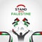We stand with palestine the boy stand with flag vector