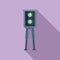 Stand speed radar icon flat vector. City street limit