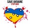 Stand with Ukraine. Stop War campaign. Russia conflict. Vector