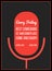 Stand up comedy event poster. Vector illustration of red microphone\'s silhouette with text.