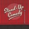 Stand up comedy live stage red curtain