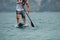 Stand up paddle board man paddleboarding