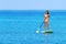 Stand up paddle board woman paddleboarding