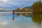 Stand Up Paddle Surfer at Bled Lake