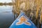 Stand up paddleboard on a lake