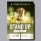 Stand Up Show In Club Poster Announcement Vector