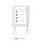 stand whiteboard with checklist mark or checbox mark on paper board. outline line style vector illustration