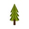 Standalone Fir Tree, Camping And Hiking Outdoor Tourism Related Item Isolated Vector Illustration