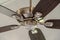 Standard ceiling fan with built in lights five blade design and metal downrod