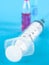 Standard design single use syringe on blue background