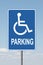 Standard Disabled Panking Sign with clouds