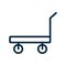 Standard platform wheeled trolley for transportation icon vector