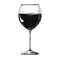 Standard red wine glass. Vector illustration
