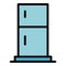 Standard refrigerator icon color outline vector