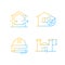 Standards for residential construction gradient linear vector icons set