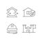 Standards for residential construction linear icons set