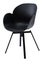 Standart black office plastic chair with armrests isolated on white. Simple office furniture.