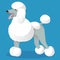 Standart poodle white cartoon dog