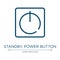 Standby, power button icon. Linear vector illustration from computer and media collection. Outline standby, power button icon