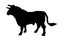 Standing adult bull vector silhouette illustration isolated on white background. Breeding bull.  quality genetic material.