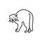Standing angry cat color line icon. Pictogram for web page