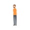 Standing Bearded Man in Casual Clothes Cartoon Vector Illustration