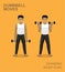 Standing Bicep Curl Dumbbell Moves Manga Gym Set Illustration