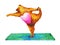 Standing Bow Pulling Pose Yoga : Dandayamana Dhanurasana, watercolor painting