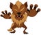 Standing Brown Cartoon Werewolf