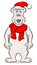 Standing cartoon christmas polar bear