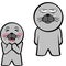 Standing chibi seal kid character cartoon expression