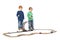 Standing children playing kids racing toy car game