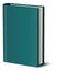 Standing closed book mockup. Realistic green hardcover