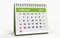 Standing Desk Calendar February 2021. Business monthly calendar with metal spiral bound