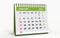 Standing Desk Calendar January 2021. Business monthly calendar with metal spiral bound