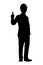 Standing engineer silhouette vector