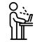 Standing ergonomic position icon, outline style