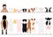 Standing farm animals front and back border set