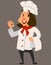 Standing female chef front view