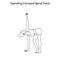 Standing forward bend twist pose yoga workout outline
