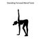 Standing forward bend twist pose yoga workout silhouette