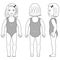 Standing girl preschooler vector