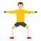 Standing goalkeeper icon, flat style