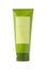 Standing green plastic tube