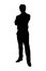 Standing handsome man silhouette vector