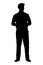 Standing handsome man silhouette vector