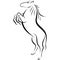 Standing horse silhouette vector good for ranch or horse race event